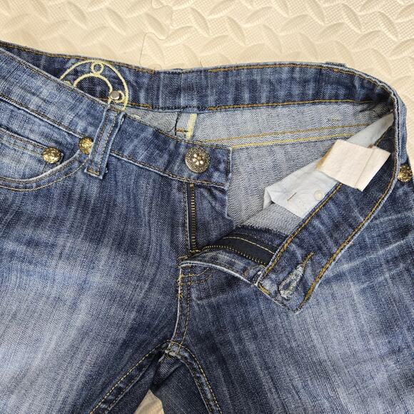 Vintage Y2K Roberto Cavalli Just Cavalli Jeans Women 27 Rhinestones Embroidered - Picture 8 of 14